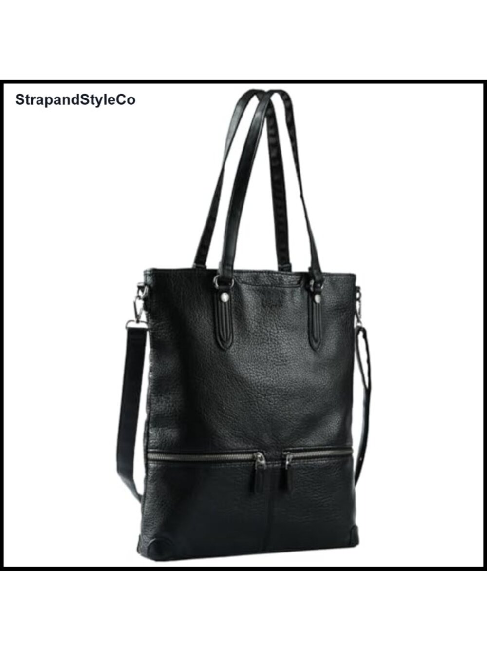 Vegan Leather Laptop Tote Bag Waterproof Lightweight Shoulder Crossbody Work Bag